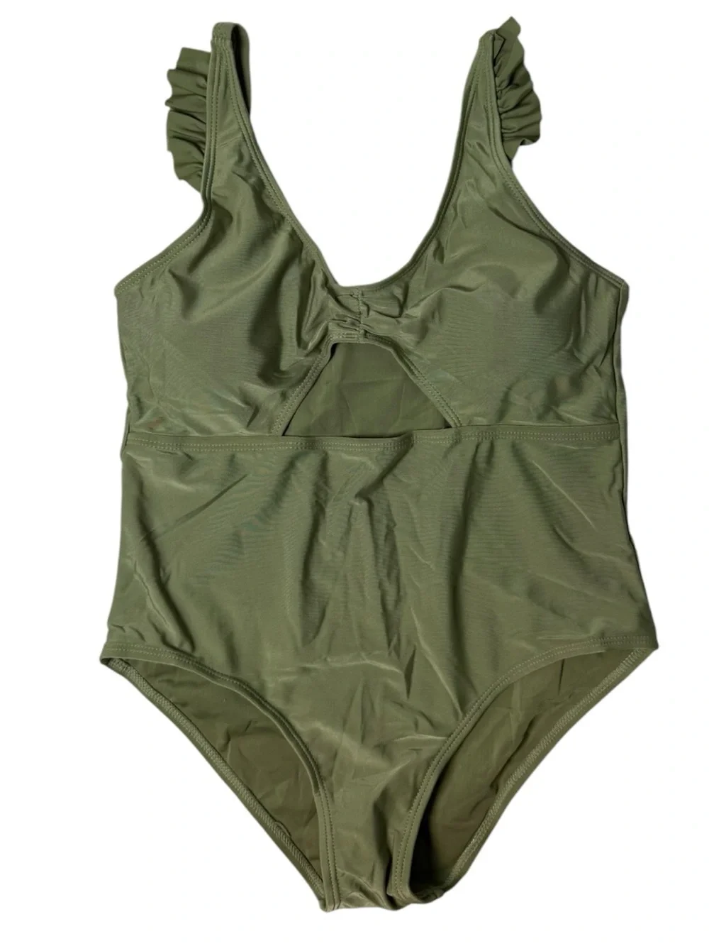 Girls Olive Green One Piece Swimsuit 13-14Y